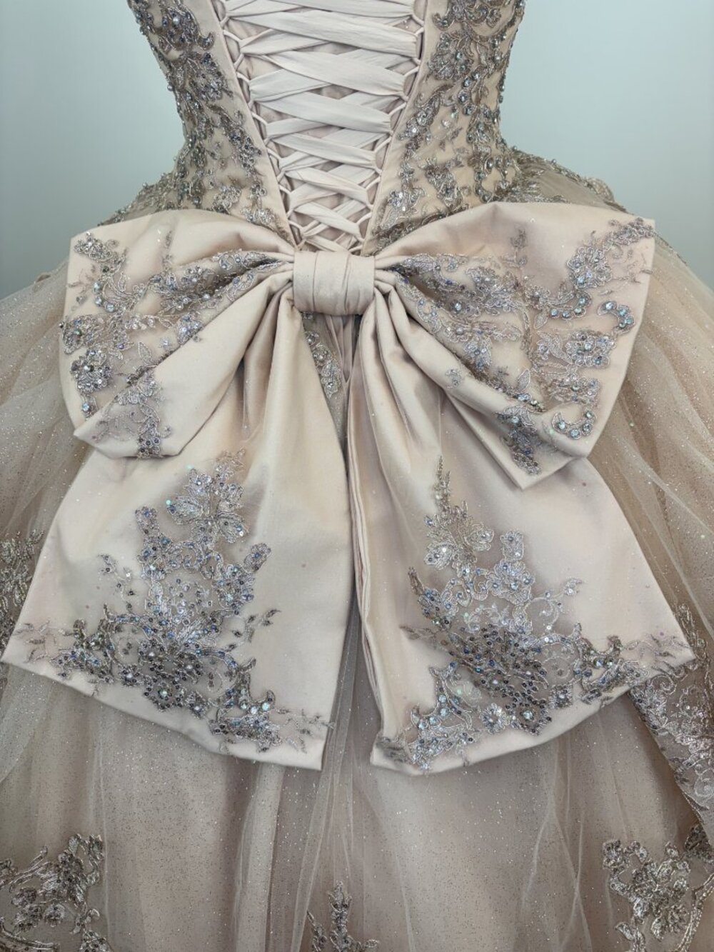 ✨ STUNNING BOUTIQUE FIND! Mon Cheri PR30018 Quinceañera Dress Rose Quartz–Sz 12 - Picture 6 of 8